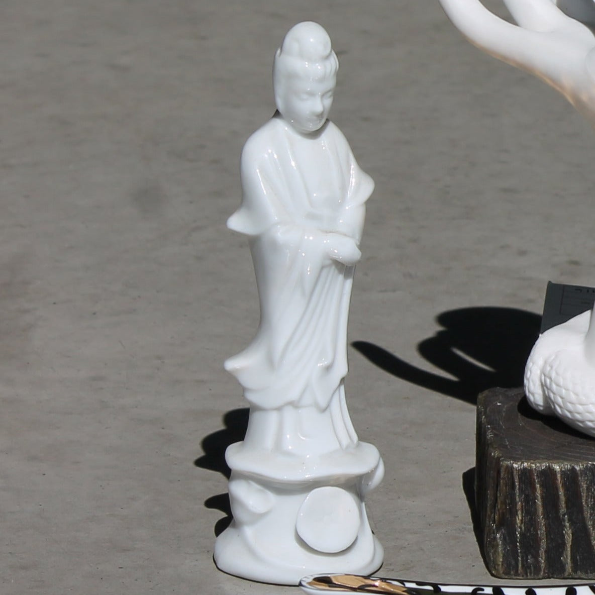 Vintage Porcelain Chinese Temple Statue