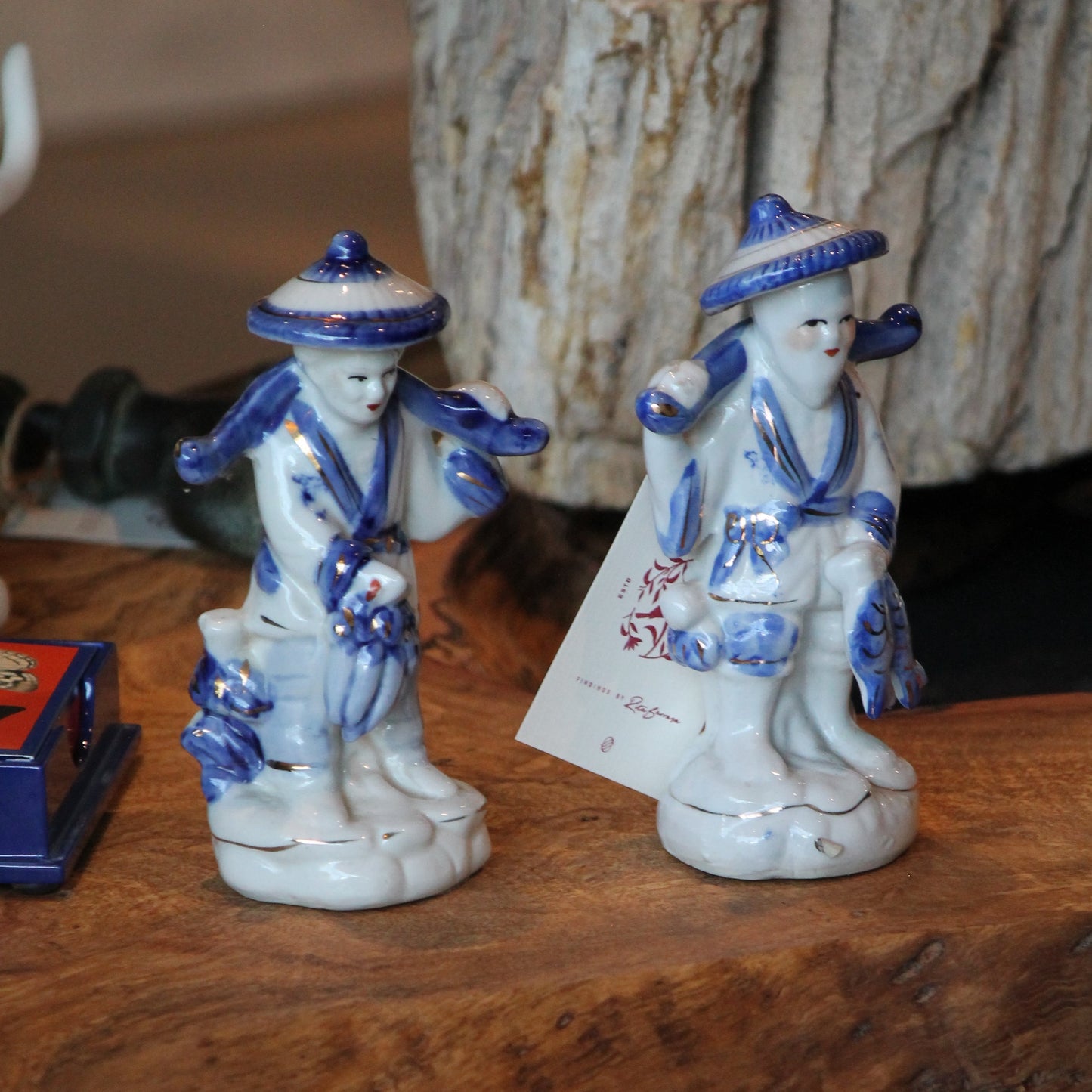Par de Pescadores Porcelana Japonesa