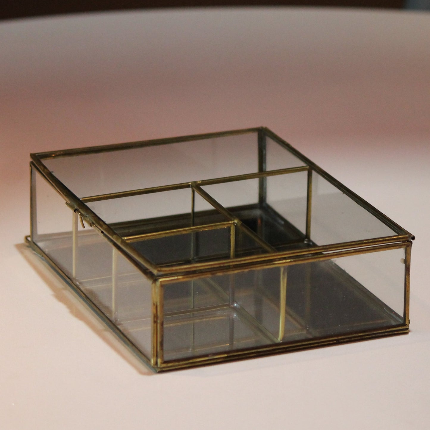 Vintage glass jewelry box