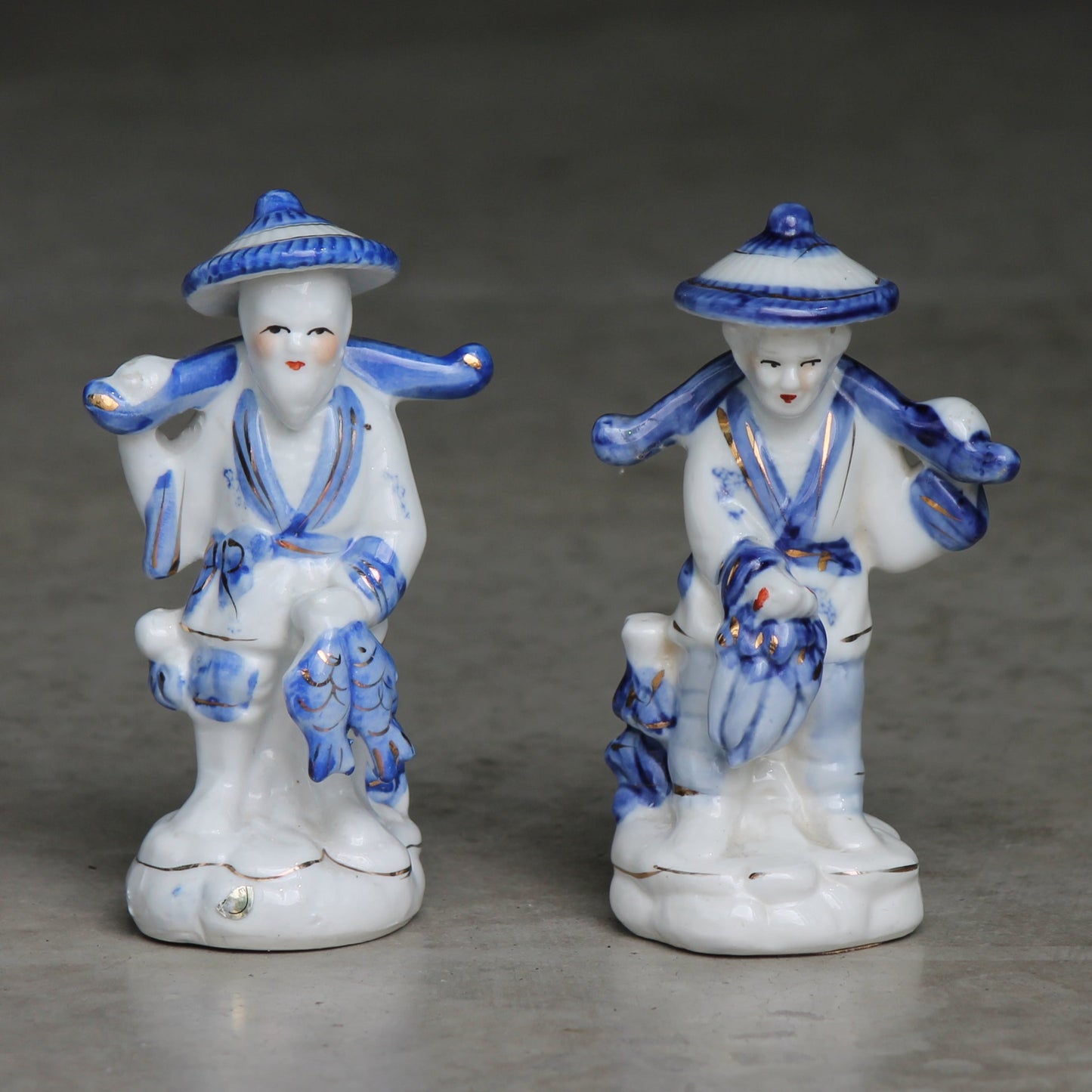 Par de Pescadores Porcelana Japonesa
