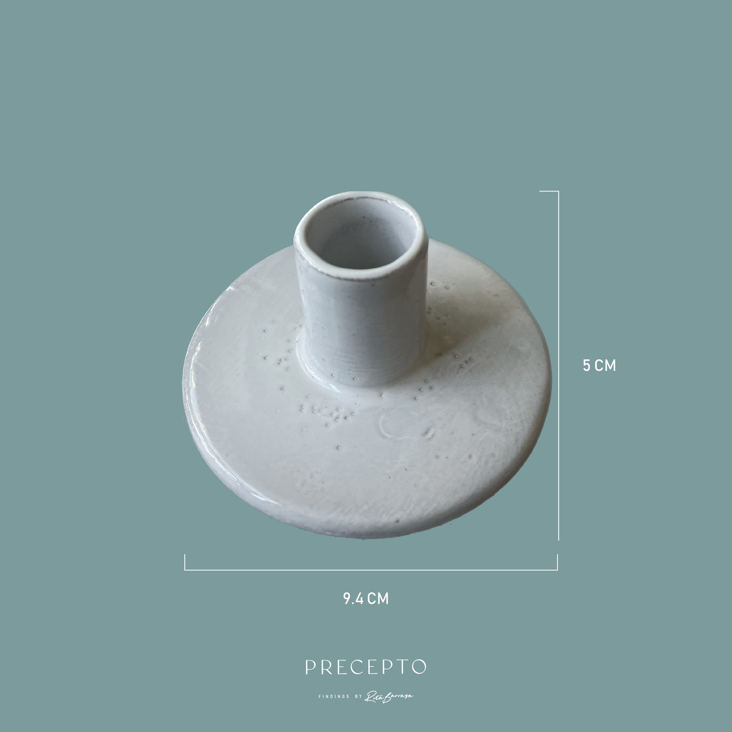 Portavela Ceramica Blanca