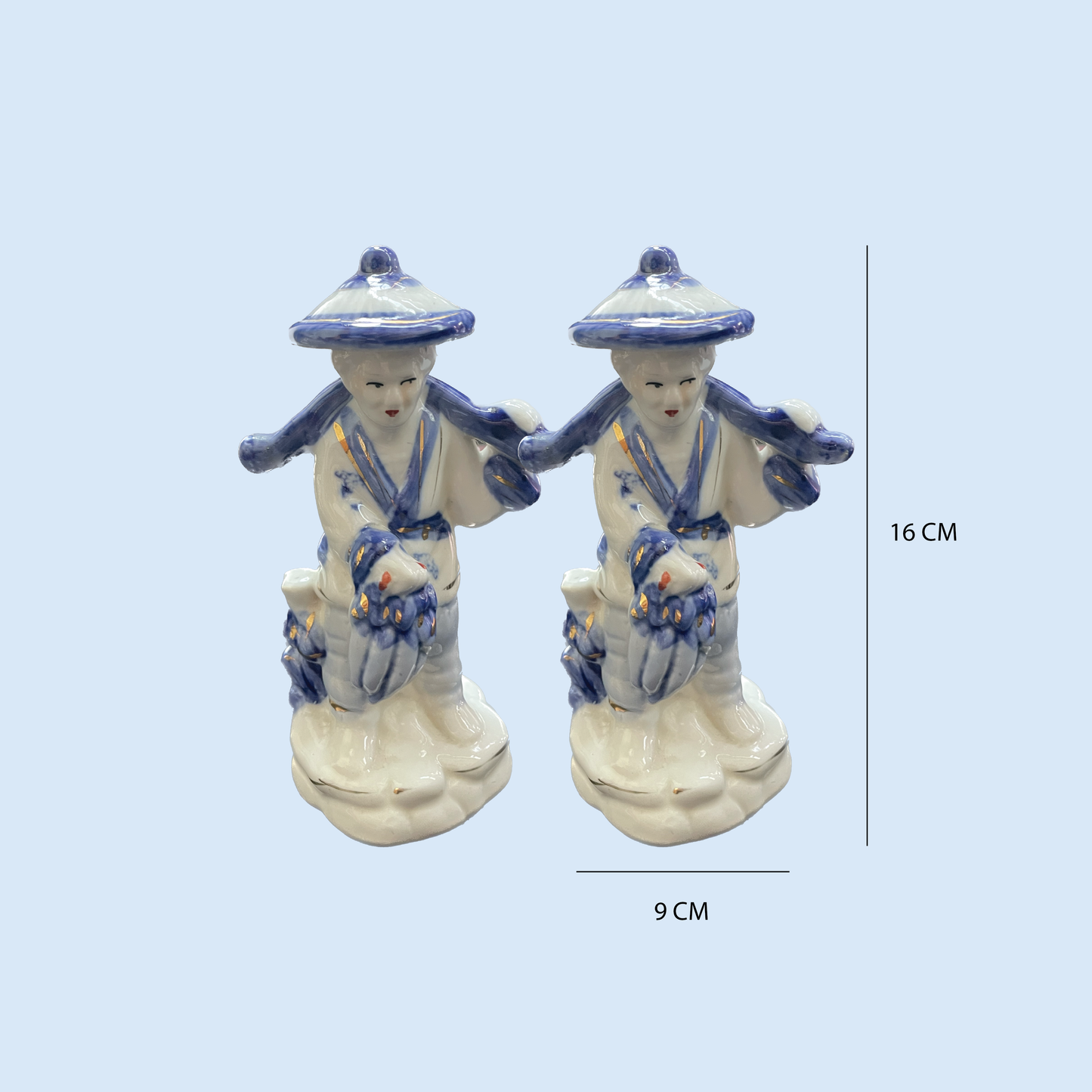 Par de Pescadores Porcelana Japonesa
