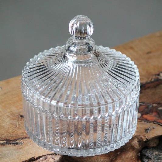 Glass Patterned Sugar Bowl