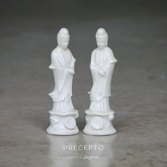 Vintage Porcelain Chinese Temple Statue