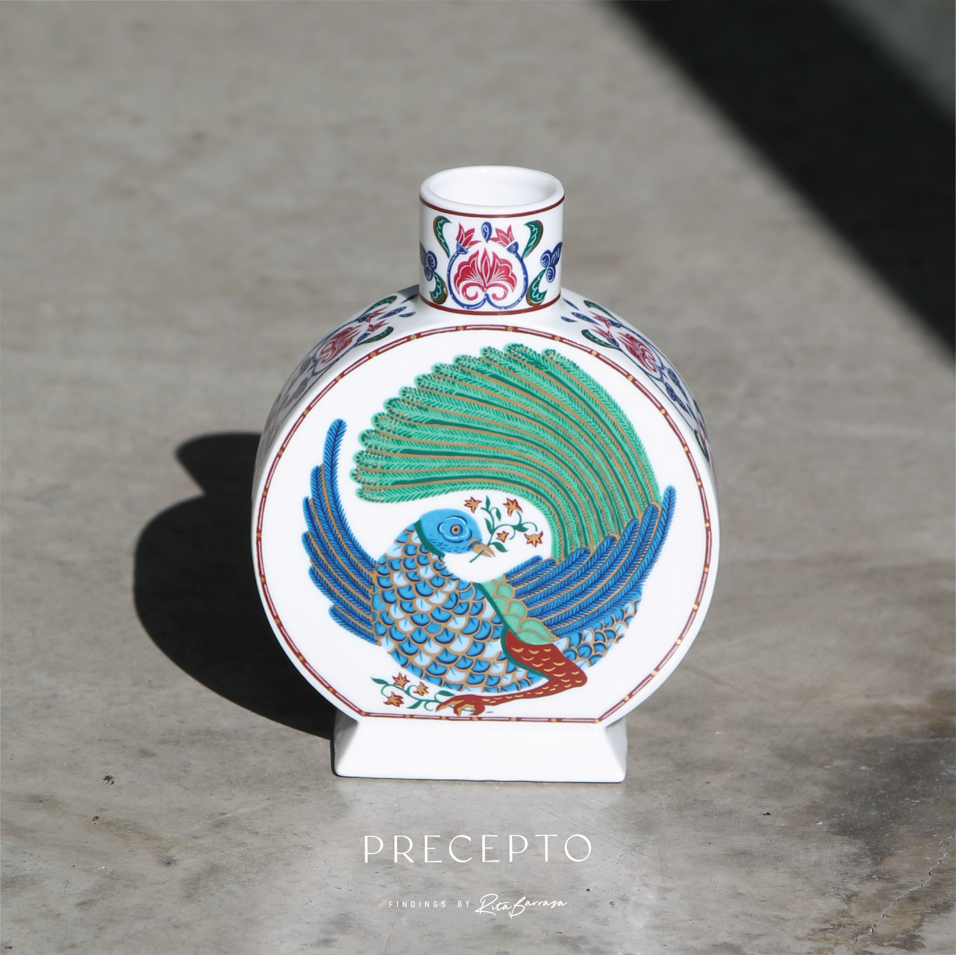 Rare Vintage Byzantium Peacock Vase for Elizabeth Arden 