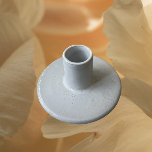 Portavela Ceramica Blanca